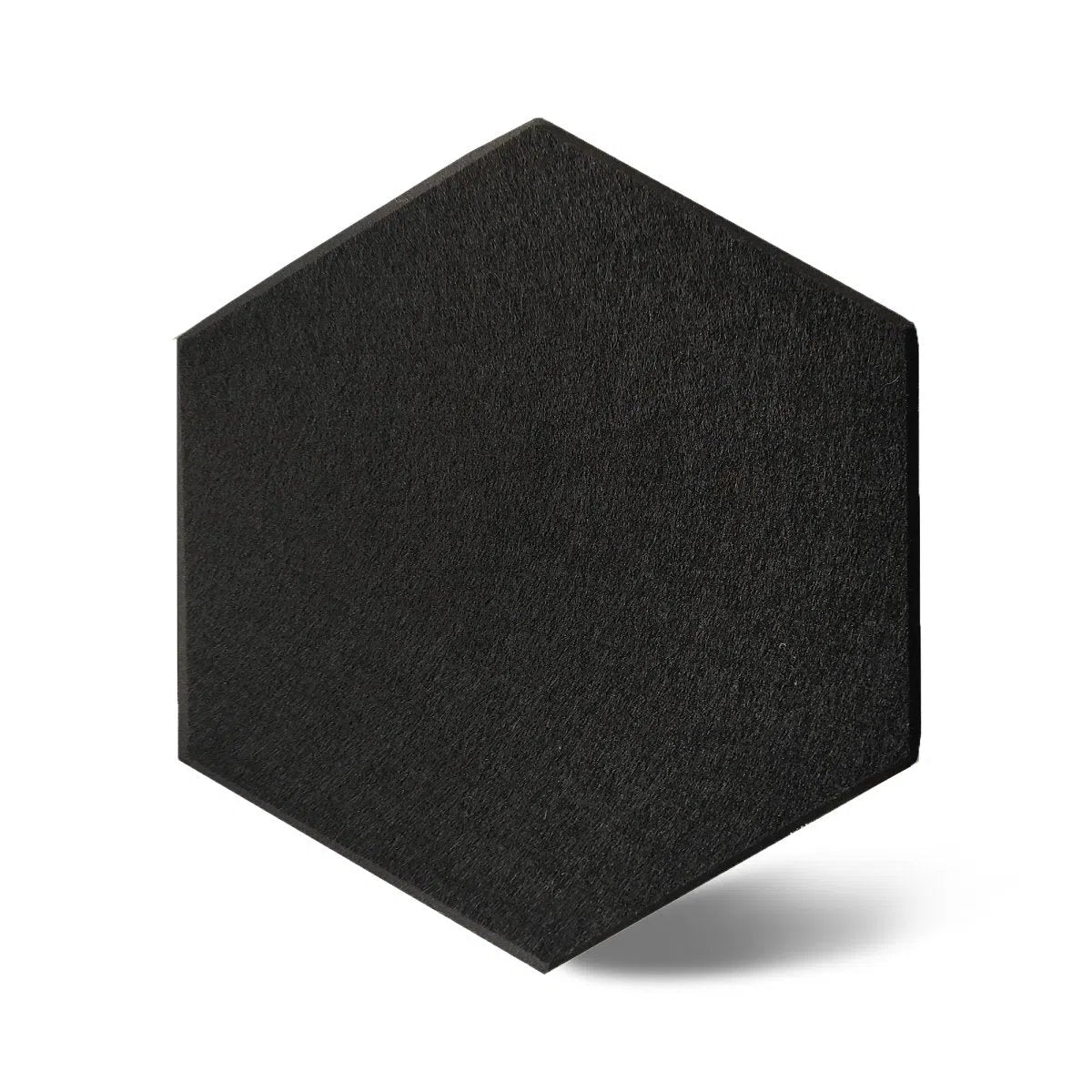 HEXA Acoustic 3D Felt PET Wall Panels on white background BLACK DecorMania.eu